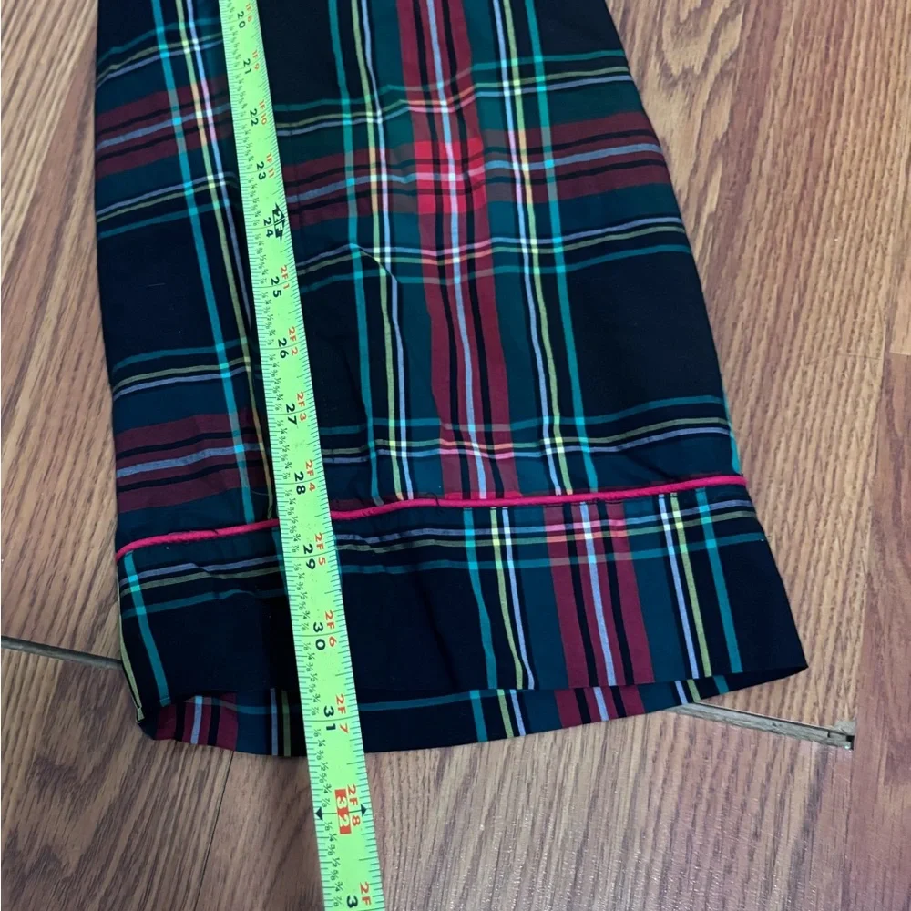J. Crew Long-sleeve cotton poplin pajama set in black Stewart tartan